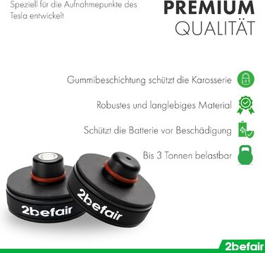 Гумова накладка Точка кріплення Точка підйому Адаптер точки підйому Сумісний з Tesla Model 3 / Model Y Зроблено в Німеччині, 2befair Jack Pad Jack Pad