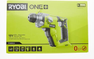 Акумуляторний перфоратор RYOBI 18 В ONE R18SDS-0 (енергія удару 1,3 Дж, макс. Діаметр свердління в дереві/цегляній кладці/сталі 16/16/13 мм, без акумулятора та зарядного пристрою) без акумулятора зарядний пристрій