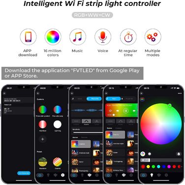 Контролер світлодіодної стрічки WiFi Smart RGBW інфрачервоний пульт дистанційного керування (ІЧ) з 24 клавішами, бездротовий, для багатобарвної світлової стрічки, сумісний з Android/iOS, працює з контролером Alexa/Google Home Rgbw