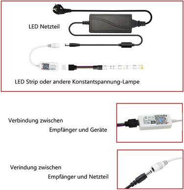 Світлодіодна стрічка Arote Light Wifi RGB 10M WiFi IP65 Водонепроникна світлодіодна стрічка для смартфона APP Сумісний з Alexa, Google Home, світлодіодною стрічкою RGB, ІЧ-контролером Пульт дистанційного керування 12 В 5 А адаптер живлення (контролер RGB 