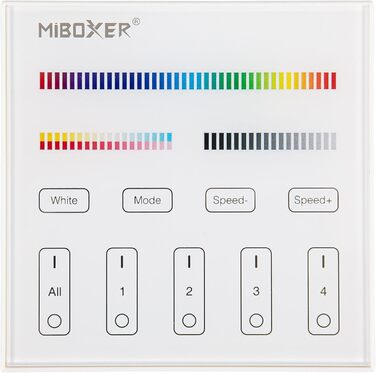 Контролер Miboxer Milight 2.4G 4-зонний настінний контролер TOUCH B4 RGBCCT для світлодіодних продуктів