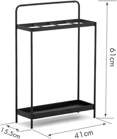Проста підставка для парасольок Залізна побутова підставка для парасольок Незалежний вхід в офіс Побутова підставка для парасольок Підставка для крапель, піддон для крапель з гачком, Bl