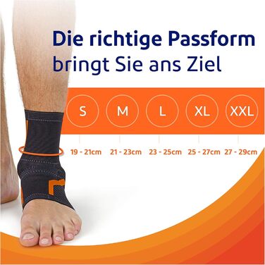 Бандаж для стопи VoltActive Ankle Brace для спорту з сімейства Voltaren, полегшення болю при болях у гомілковостопному суглобі, нестабільності та розтягуванні зв'язок гомілковостопного суглоба Right M (1 упаковка)