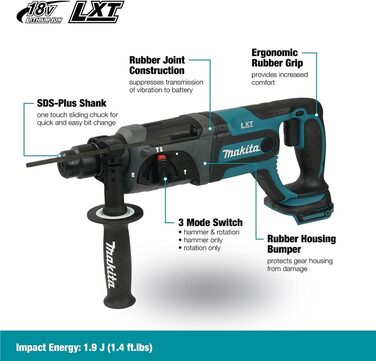 Акумуляторний перфоратор Makita DHR241Z, 18 В BASIC