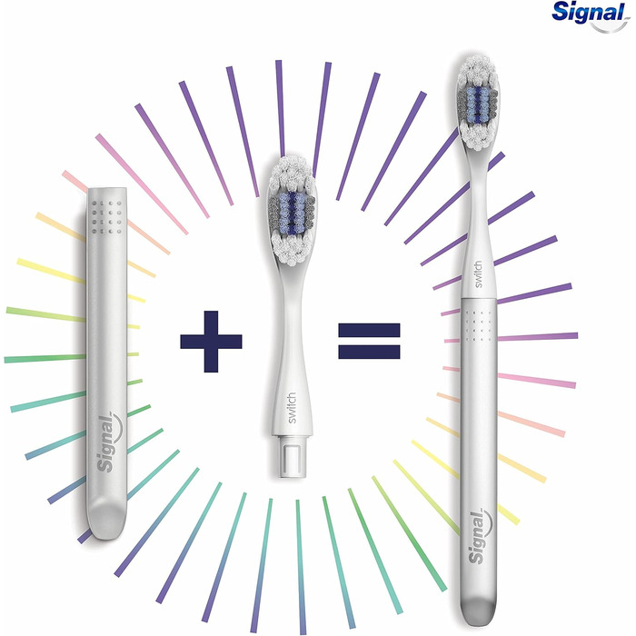 Набір для догляду за зубами Signal Switch (1 металева ручка 5 насадок для щітки на 1 рік запасу зубних щіток і на 95 менше пластикових відходів), 1 упаковка