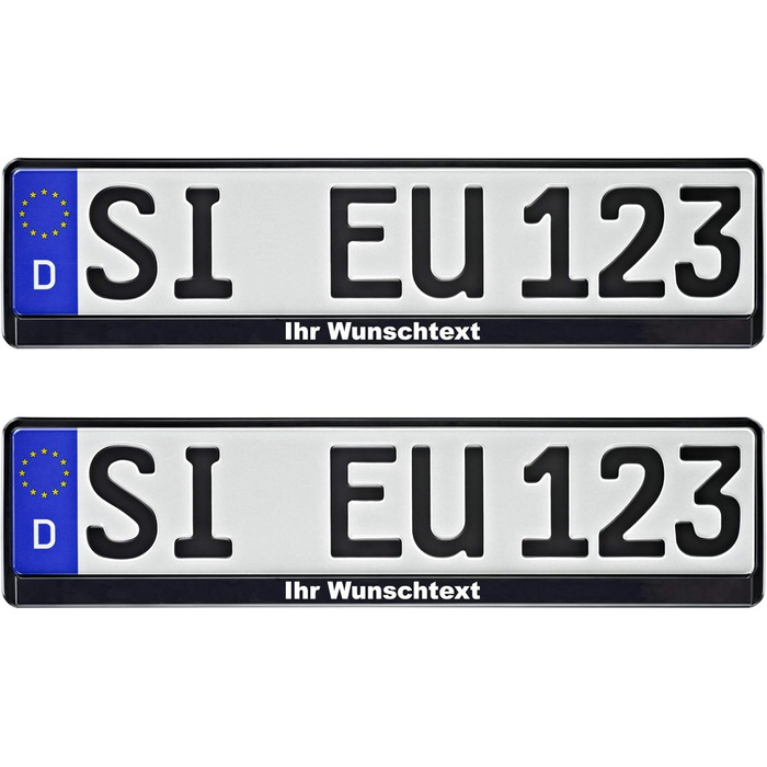 Фабрика друку в Нешвіллі 2 шт. и Тримач номерного знака чорний з написом на замовлення Тримач номерного знака