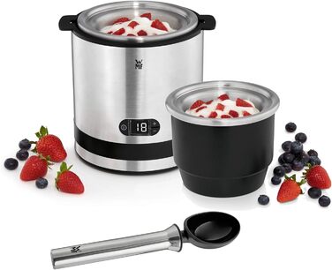 Морожениця WMF Kitchen Mini 3в1, льодогенератор для замороженого йогурту, сорбету та морозива, контейнер для морозильної камери 300 мл, 30-хвилинний час, машина для замороженого йогурту одинарна