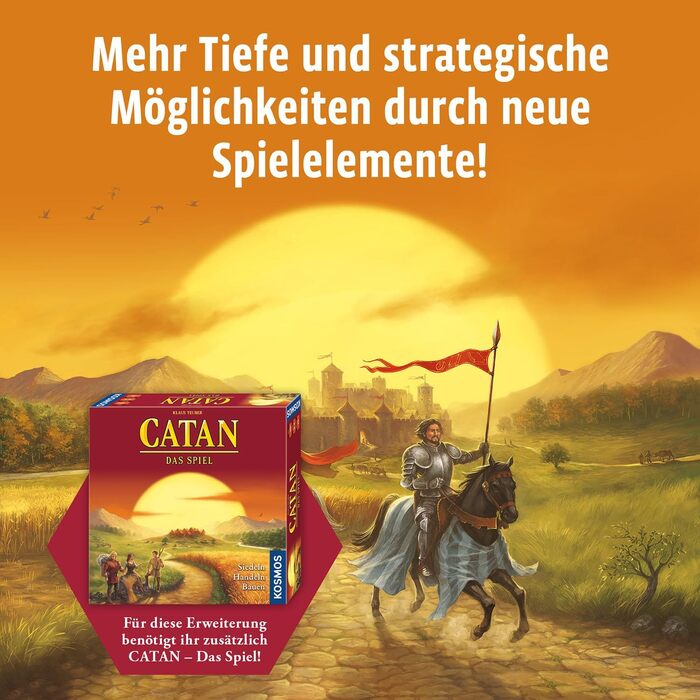 Розширення для Catan - The Game, настільна гра для 3-4 гравців віком від 12 років, грається тільки з базовою грою, Settlers of Catan, 682736 Catan - Cities & Knights