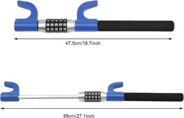 Довгий замок керма, замок проти крадіжки Кіготь керма для легкових автомобілів, вантажівок, будинків на колесах (синій)