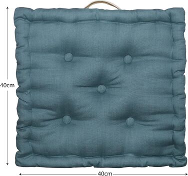 Подушка для підлоги - Лея - Бавовна - Зелений - 40x40x10 см - Подушка сидіння - Бустер - Бавовняна подушка (в упаковці ) Leya - Зелена