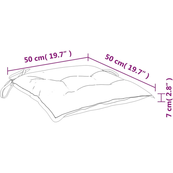 Подушка для піддонів 2 шт. Балконні меблі на відкритому повітрі подушка для сидіння на піддоні Подушка на відкритому повітрі балконна подушка червона 50x50x7 см Оксфордська тканина