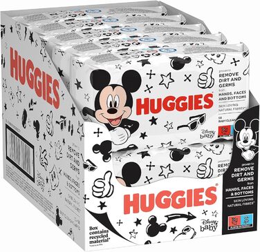 Вологі серветки Huggies Baby Care Wipes, упаковка 10 шт. (10 шт. 56 шт. ) (Вологі серветки Disney)