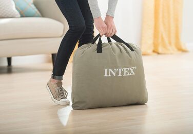 Надувне ліжко Intex Queen Comfort-Plush Dura-Beam з вбудованим електронасосом 64414NP одномісне