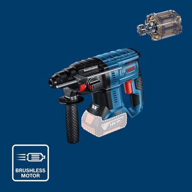 Акумуляторний перфоратор Bosch Professional 18V System GBH 18V-21 (макс. енергія удару 2 Дж, вкл. 2 акумуляторні батареї GBA 18V 4,0 Ач, швидкий зарядний пристрій GAL 18V-40, L-BOXX)