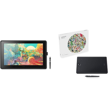 Планшет Wacom Cintiq 16 Creative Pen Display Tablet (для ескізів, ілюстрацій і малювання безпосередньо на екрані, з дисплеєм Full HD (1 920 x 1 080), підходить для Windows і Mac), чорний (22 дюйми, комплект з планшетом)