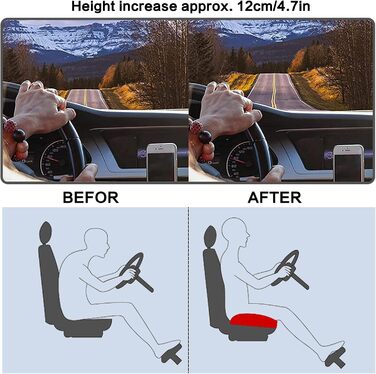Підвищення подушки автомобільного сидіння для дорослих, портативне підняття подушки автомобільного сидіння для дорослих для автомобіля, офісного крісла, ліжка, інвалідного візка, B