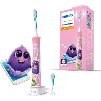 Електрична зубна щітка Philips Sonicare for Kids - звукова зубна щітка з таймером, підтримкою додатків і Bluetooth (модель HX6352/42)