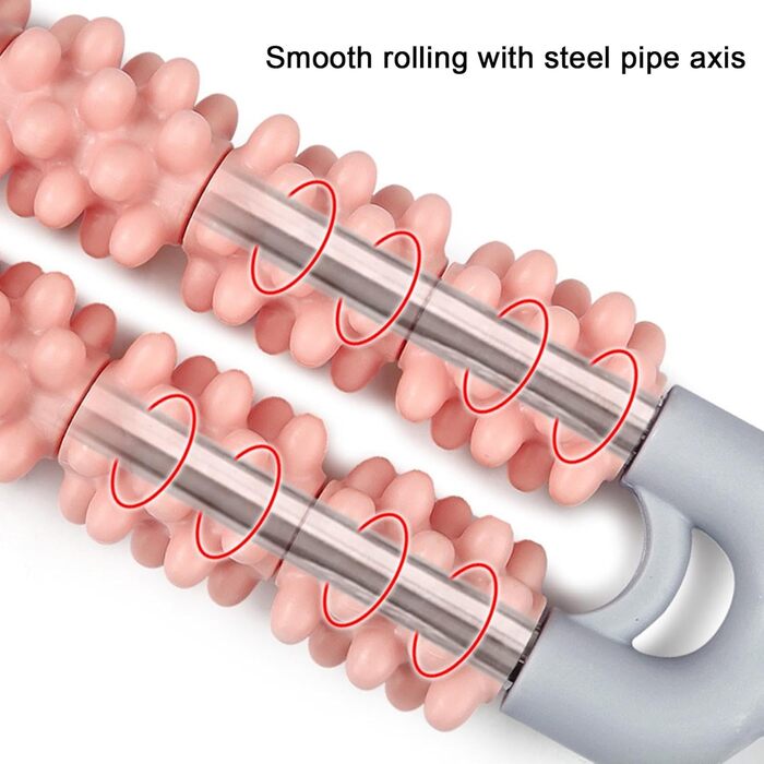 Інструмент для полегшення глибоких тканин, ручний масажний ролик знімає м'язову напругу, зручний дворядний ролик, масажер для ніг для зняття стресу Rose
