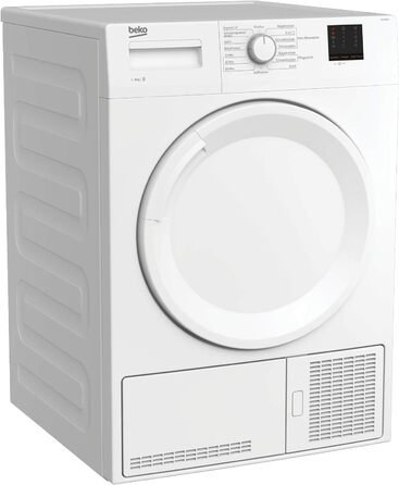 Конденсаторний осушувач Beko FlexySense до 8 кг 15 програм з електронним вимірюванням вологості з функцією блокування від дітей