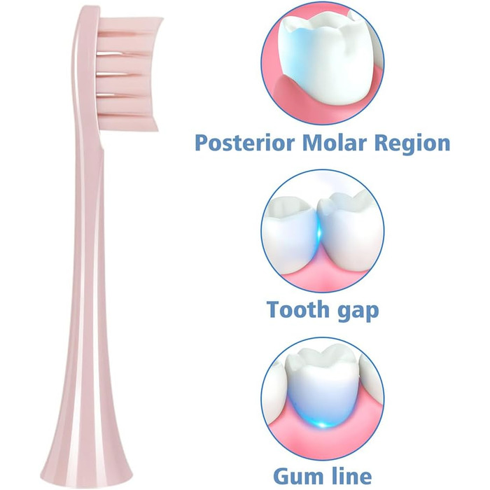 Насадки для щітки підходять для електричної зубної щітки Wondersmile, змінні щітки Щітки для насадок підходять для звукової зубної щітки Wondersmile (рожева), 10 шт.