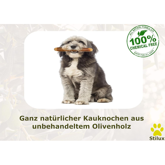 Жувальна іграшка Stilux з оливкового дерева для собак до 20 кг, розмір M, іграшка для жувальної кістки для собаки, міцна дерев&39яна іграшка для жувальної кістки для догляду за зубами собаки