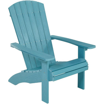 Крісло NEG Design Adirondack Marcy Westport-Chair оманливо виглядає під справжнє дерево, стійке до погодних умов, стійке до ультрафіолетового випромінювання та кольору. бірюзово-синій