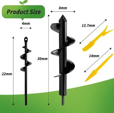 Садове спіральне свердло 30x8см Шнек для дриля, садового свердла, свердла для рослин для акумуляторної викрутки, ґрунтового свердла, сівалки для квітів шнек для копання ям 8x30см