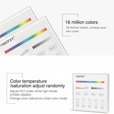 Контролер Miboxer Milight 2.4G 230V 4-зонний настінний контролер TOUCH T4 RGBCCT для світлодіодної продукції
