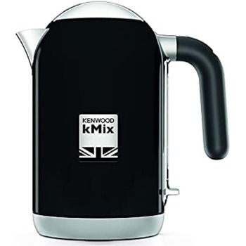 Чайник Kenwood kMix ZJX740BK, високоякісний металевий корпус у стильному дизайні, знімний фільтр від накипу з нержавіючої сталі, автоматичне відключення, база 360, ємність 1,7 літра, 2200 Вт, чорний