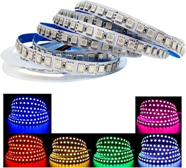 Світлодіодна стрічка Tesfish 24V RGB, 5M світлодіодна стрічка SMD 5050 IP20 Всього 600 світлодіодів Світлодіодна стрічка зі зміною кольору Світлодіодна стрічка Світлодіодна стрічка для спальні, кухні, рекламного оформлення