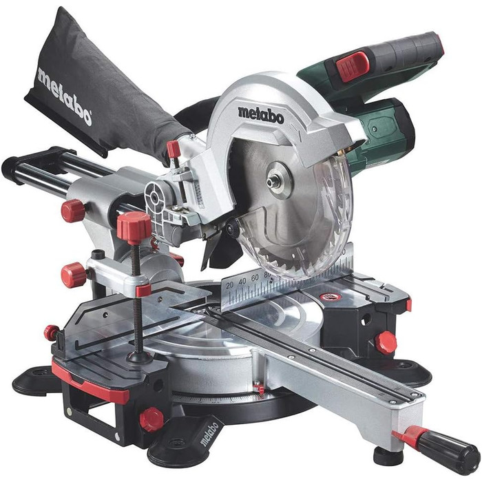 Акумуляторна поперечна пила Metabo KGS 18 LTX 216 (619001850) 18 В картонна коробка з функцією протягування, напруга акумулятора 18 В, опорна поверхня 345 x 730 мм, макс. ширина різання 90/45 305 / 205 мм. Ширина різання 90/45 305 / 205 мм