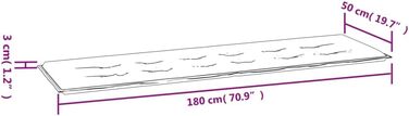 Подушка для садової лавки кремова 180x50x3 см Тканина Оксфорд,43200