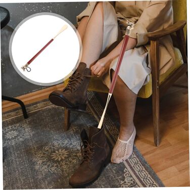 Носить взуття Взуття Взуттєві шафи Shoehorn Long ShoeHoe Lifter з довгою ручкою Shoe Helper Stick Boots Shoehorn Women Shoehorn Wood Як показано 46.00X3.50X3.50CM