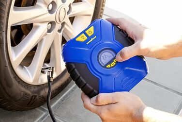 ЦИФРОВИЙ ПОРТАТИВНИЙ КОМПРЕСОР GOODYEAR 35PSI 12V ПІДКЛЮЧЕННЯ 90 PSI / 6.2 БАР