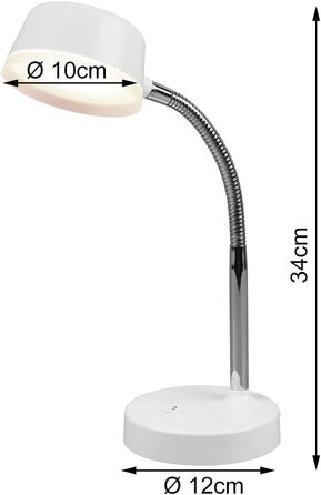 Настільна лампа Reality Lights Kiko R52501101, пластик білий, в т.ч. 4,5 Вт LED