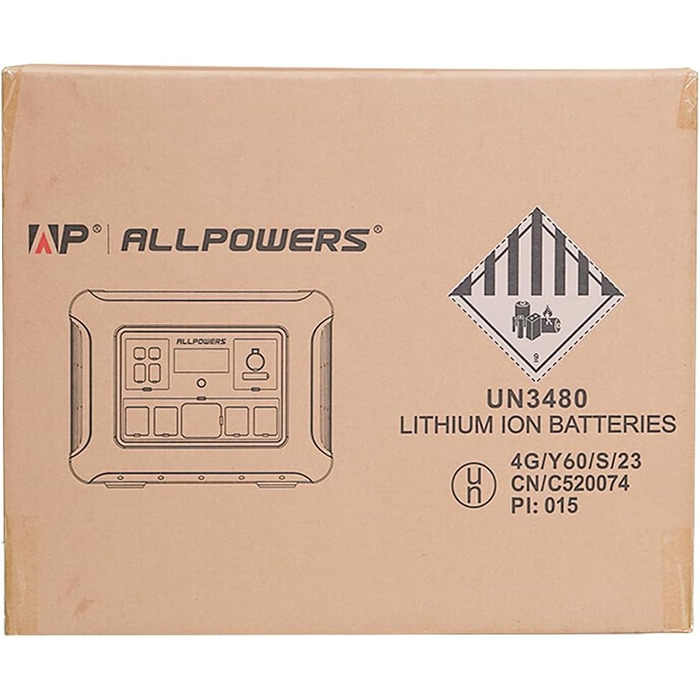 Портативна електростанція ALLPOWERS R2500 2016 Втгод, батарея LFP з 3500 циклами, сонячний генератор із 4 виходами змінного струму 2500 Вт, 1 година 100 швидкої зарядки мобільного акумулятора для домашнього кемпінгу