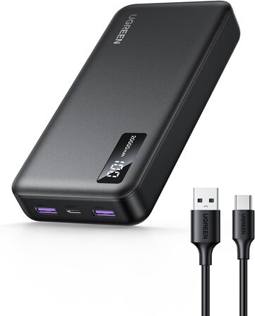 Зовнішній акумулятор для мобільного телефону з USB C Input&Output PD 20W з цифровим дисплеєм, сумісний з iPhone 16 Pro/Pro Max/16/15/14, Galaxy S24 Ultra, Pixel 8 та іншими, 20000mAh 22.5W