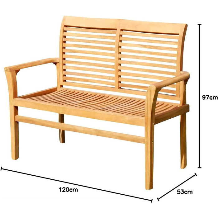 Садова лавка Паркова лавка Лавка 120 см 2-місна лавка Садові меблі Дерево дуже міцне JAV-ALPEN120