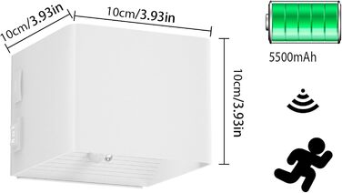 Настінний акумуляторний світильник Coinmit 2 шт. з датчиком руху, бездротовий настінний світильник 3000K з USB, 5500mAh настінний акумуляторний світильник для приміщення, спальні, вітальні і т.д. Білий Білий 2 шт. и