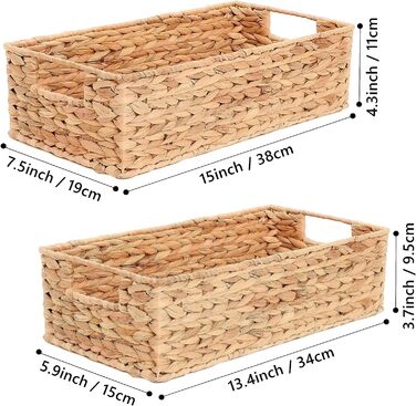 Бурштиновий дім 2 шт. и Плетений кошик для зберігання туалетного паперу, плетені кошики для органайзера, природна вода Гіацинт Ванна кімната Кухонний контейнер для зберігання з ручкою