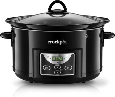 Повільна плита Crockpot 4,7 л (до 5 осіб) програмований таймер Чорний SCCPRC507B