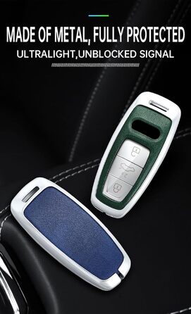 Чохол для ключа ontto Keyless підходить для Audi A8 A8L Q8 A3 Sportback A6 A7 Q7 RS6 S6 S7 SQ8 Q4 SQ7 TFSI E-Tron 2019-2023 Захисний чохол Чохол для ключів Чохол для ключів Брелок 3 кнопки - чорний