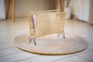 Підставка для журналів Boho, залізо/папір, бл. 38 x 15 x 30 см, підставка для журналів в стилі бохо, кошик для зберігання/підставка для книг, газет, 17019