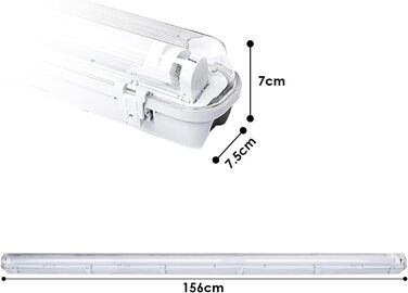 Світлодіодна вологозахищена лампа Sonnewelt 150см 8er 6000K холодна біла 24W 2040lm IP65 Водонепроникна майстерня T8 Лампа Лампа Лампа в комплекті Ванна Лампа Лампа для гаража Підвал Офіс Універмаг Магазин холодний білий 8 шт. 1,5М