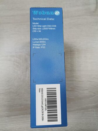 Світлодіодна стрічка WOBANE COB Тепла біла 2м 640 світлодіодів, супер яскрава світлодіодна стрічка з блоком живлення, світлодіодна світлодіодна стрічка 12 В під шафою, гнучка світлодіодна стрічка для кухні, спальні, письмового столу, верстака, телевізора,
