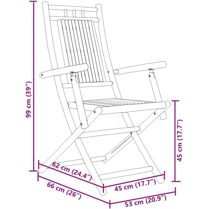 Садові стільці 2 шт., Розкладний садовий стілець зі спинкою, Обідній стілець для саду, балкона, патіо, Набір стільців, Садові меблі, бамбук
