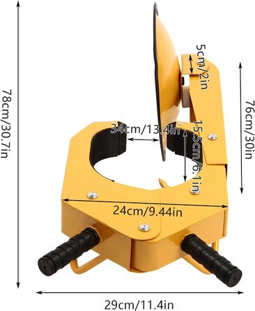 Блокування коліс, світло-жовтий замок шин, автомобільний кіготь, замок затискача колеса для легкових автомобілів, причепів, вантажівок, позашляховиків, автофургонів для парковок та гаражів