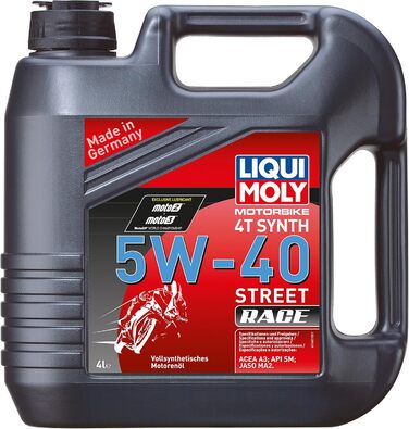 Мотоцикл 4T Мотоцикл Synth Sport Street Race 5W-40 4L, 8 шт., LIQUI MOLY 1685