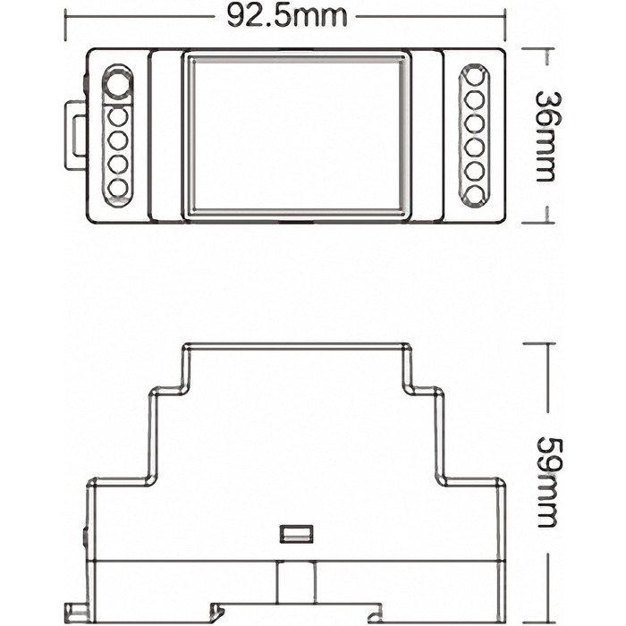 Рейковий контролер 5 в 1 LS2S білий/CCT/RGB/RGBW/RGBCCW 12-24V для світлодіодної продукції, 2.4G DIN