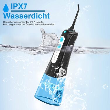Акумуляторні іригатори для порожнини рота 300 мл 4 режими 3 насадки, іригатори для порожнини рота Travel Water Flosser IPX7 водонепроникний USB акумуляторний для подорожей і дому